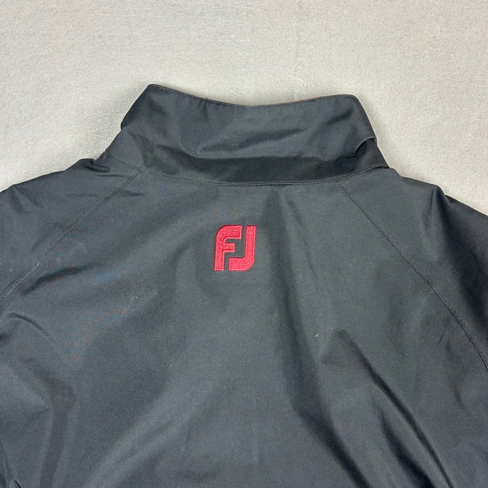 FootJoy DryJoys Golf Jacket Full Zip Waterproof Womens Medium Black Red - Picture 12 of 12